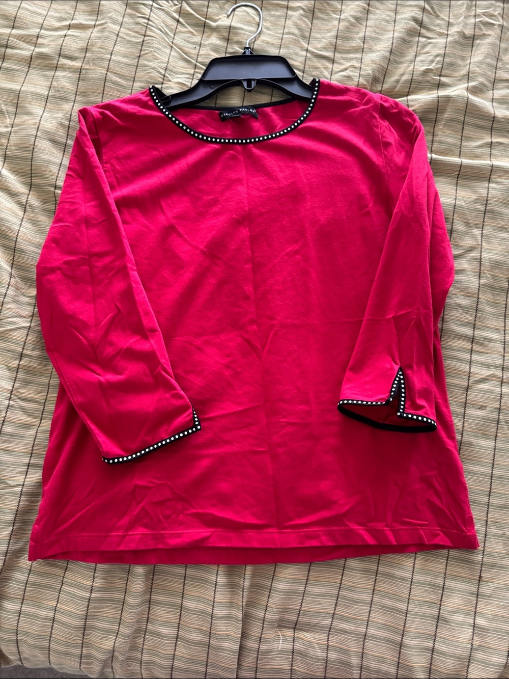 Carolyn Taylor Women's Pink 3/4 Sleeve Top